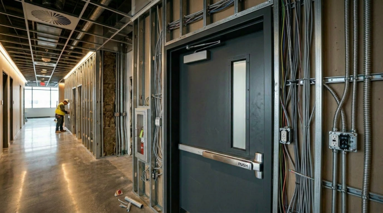 Exit Door in Metal Studs
